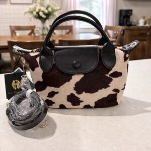 House of Harlow 1960 Black and Brown Patterned Shoulder Bag